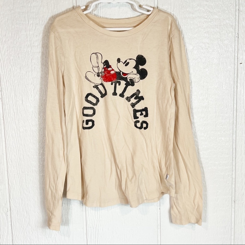 Girls Disney Gap Mickey Mouse Graphic Long Sleeve Tee Shirt Large